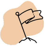 Eine stilisierte Fahne auf einem abstrakten Hintergrund – Sinnbild für innere Ziele, Berufung und Selbstverwirklichung.